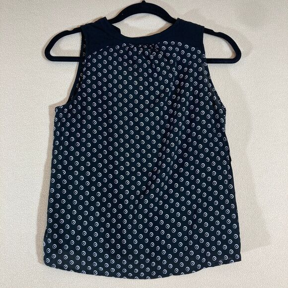 Maeve for Anthropologie Top Sz 4 Black Polka Dot Tank Business Casual Minimalist - Picture 8 of 9